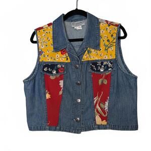 Womens Vintage 90s Phoebe buffay Style Denim Ves